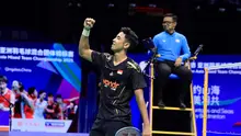 Tunggal putra Indonesia, Alwi Farhan, saat beraksi di Badminton Asia Mixed Team Championship 2025. (Dok.PBSI)