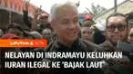 Calon Presiden Ganjar Pranowo berkampanye ke Kabupaten Indramayu, Jawa Barat. Pada Ganjar, nelayan mengeluhkan harus membayar iuran ilegal untuk uang keamanan kepada preman.