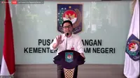 Direktur Jenderal (Dirjen) Bina Keuangan Daerah (Keuda) Kemendagri Mochamad Ardian, dalam konferensi pers Langkah - Langkah Percepatan Penyerapan APBD di Kantor Kemendagri, Jakarta Pusat, Senin (31/5/2021).