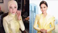 8 Potret Maia Estianty dan Mulan Jameela Pakai Kebaya Kuning di Acara Lamaran El-Syifa
