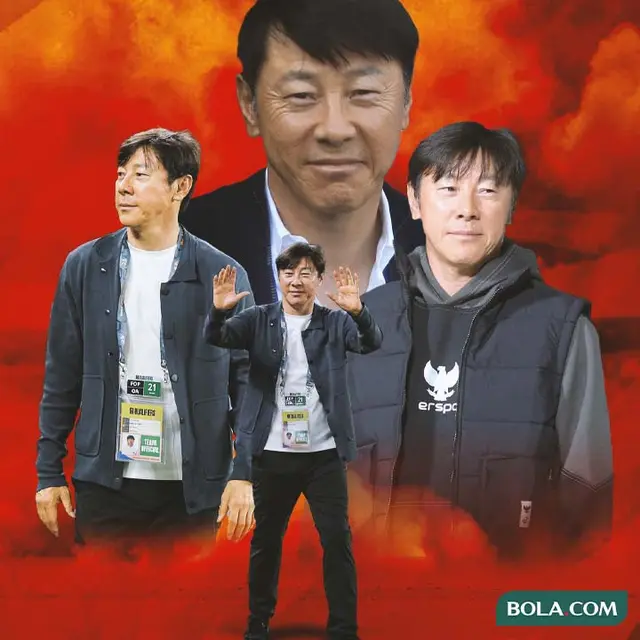 Timnas Indonesia - Ilustrasi Shin Tae-yong senyum menawan