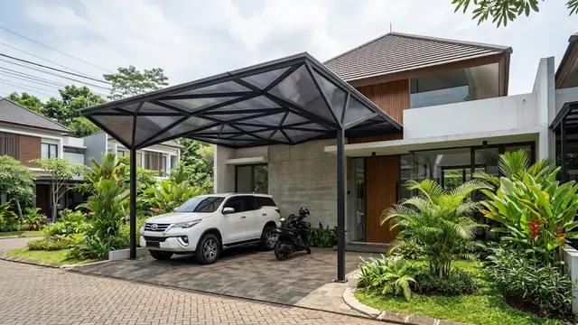 Model Kanopi Carport dengan Tiang Minimalis/AI Generated