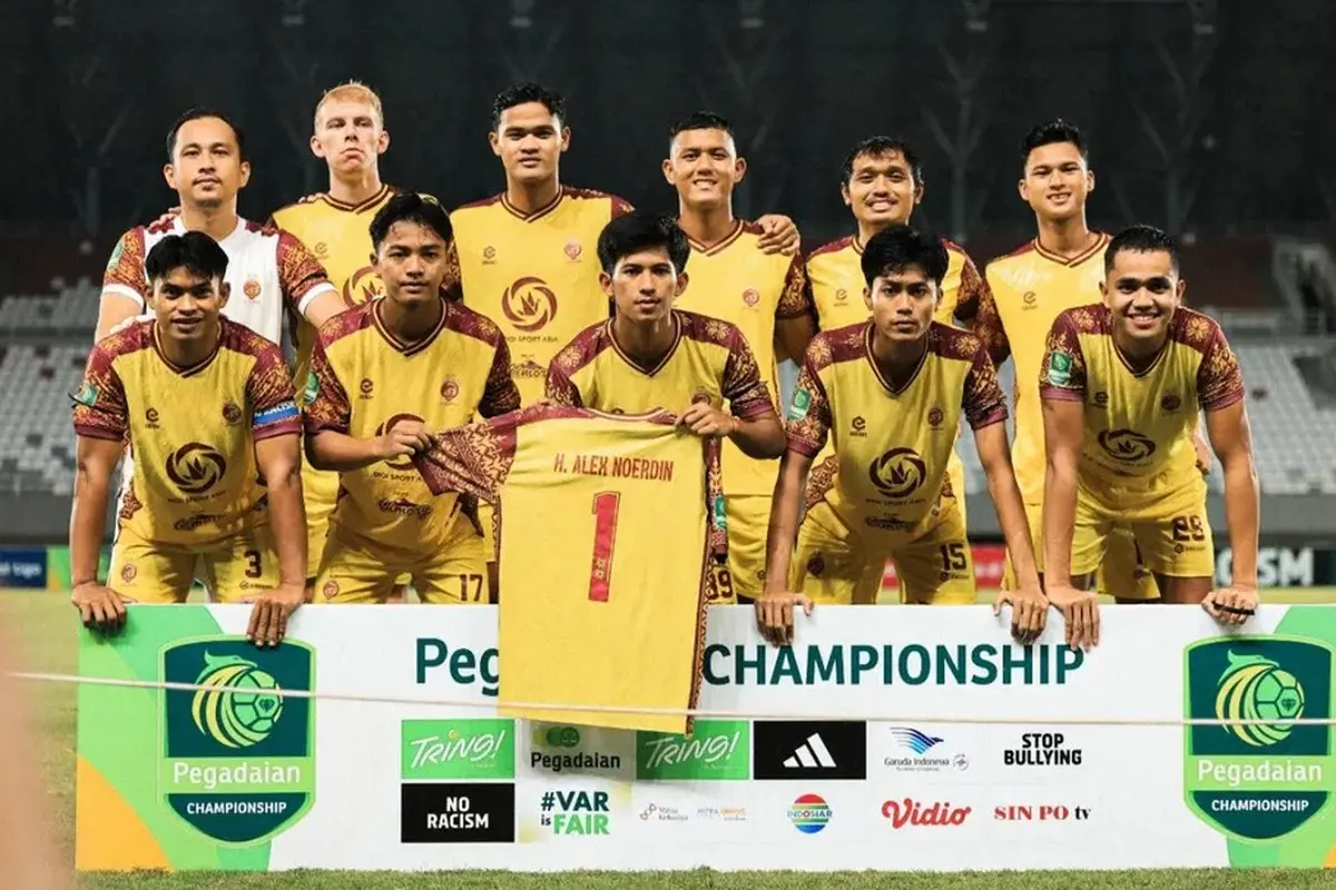 Starting XI Sriwijaya FC - Pegadaian Championship 2025/2026