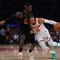Aksi pemain Knicks Jalen Brunson saat melawan Cavaliers di final Wilayah Timur NBA 2026 (AFP)