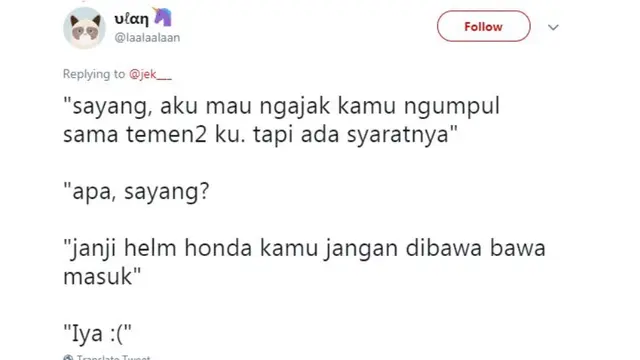7 Cuitan Lucu Syarat Jalan Sama Pacar Ini Ngeselin