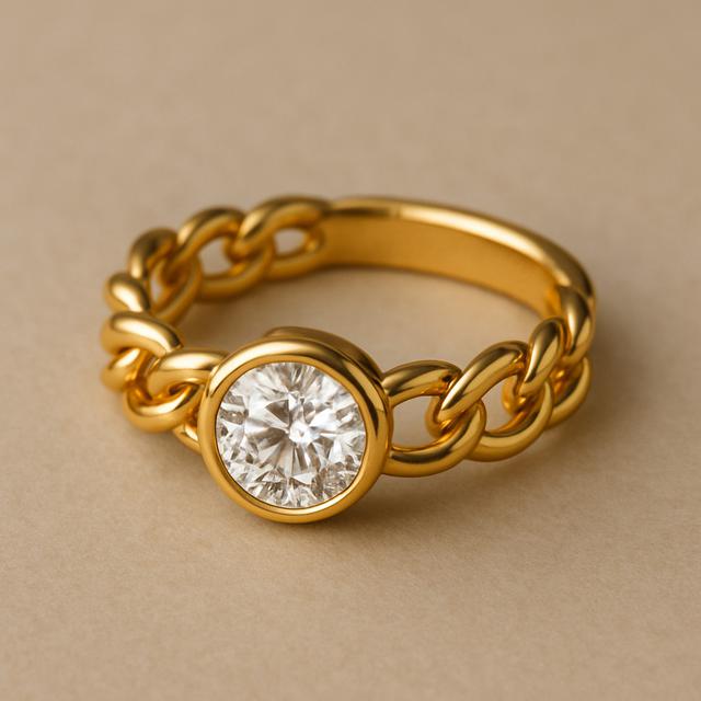 3 Model Cincin Rantai Emas Bermata Permata, Pilihan Unik Muslimah untuk ...
