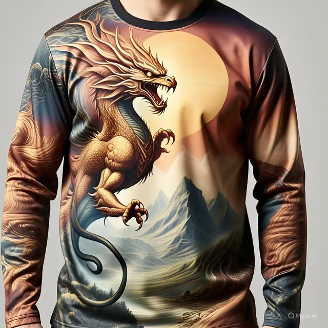Kaos Lengan Panjang Ilustrasi Detail Tinggi