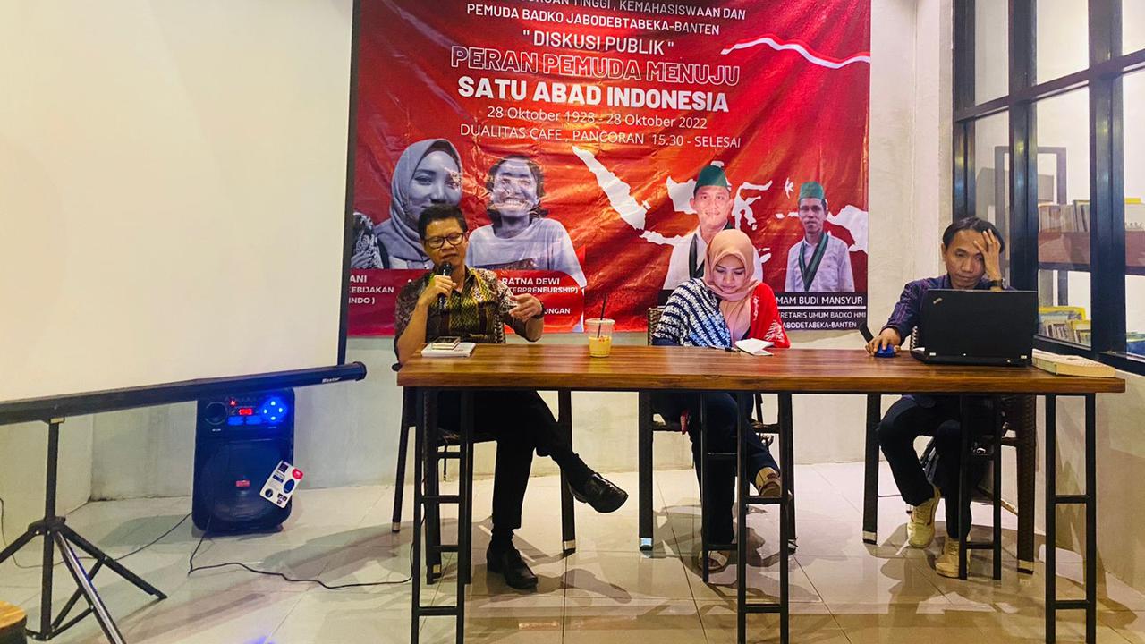 Badan Koordinasi (Badko) Himpunan Mahasiswa Islam (HMI) Jabodetabeka-Banten menggelar diskusi publik dalam rangka memperingati hari sumpah pemuda (Istimewa)