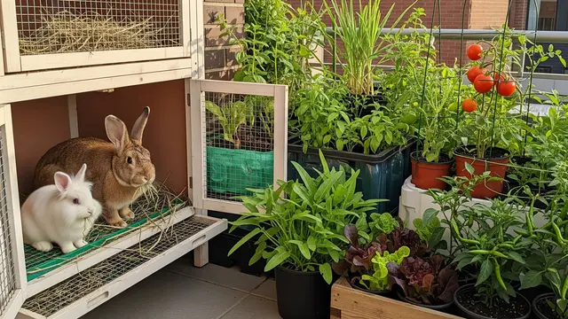 Cara Budidaya Kelinci dan Sayuran Organik di Pekarangan Rumah Sempit (Image by Gemini AI)