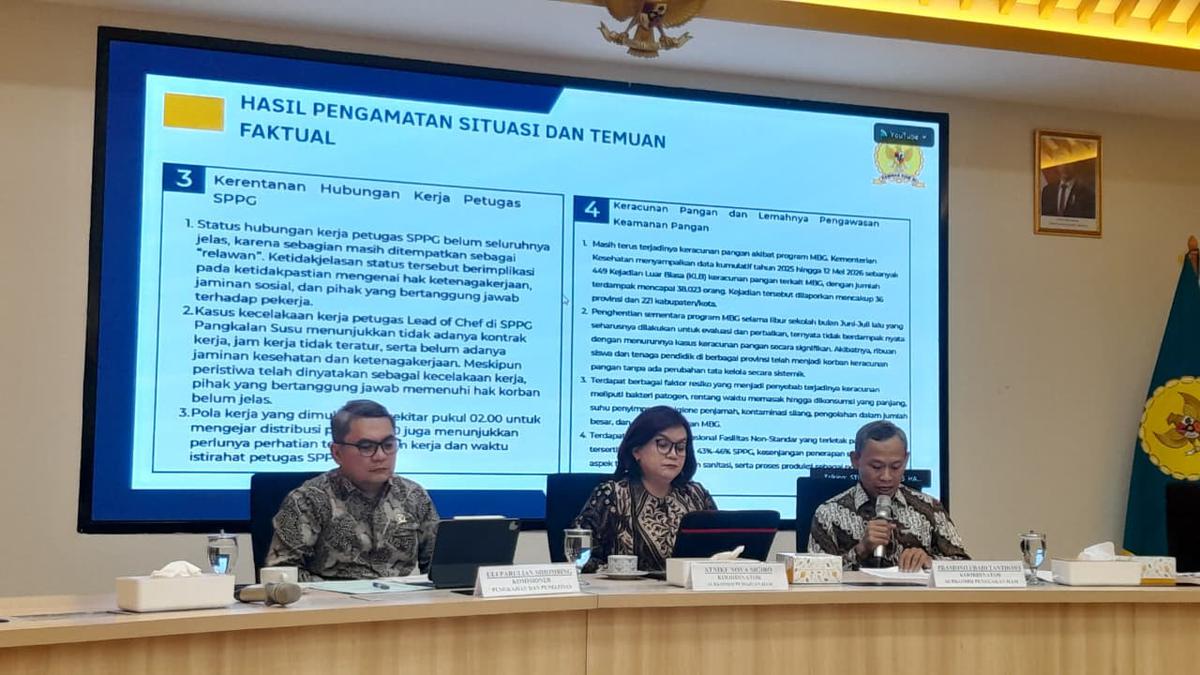 Konferensi Pers Komnas HAM terkait tata kelola pelaksanaan program Makan Berigizi Gratis (MBG). (merdeka.com/febika indriyani).
