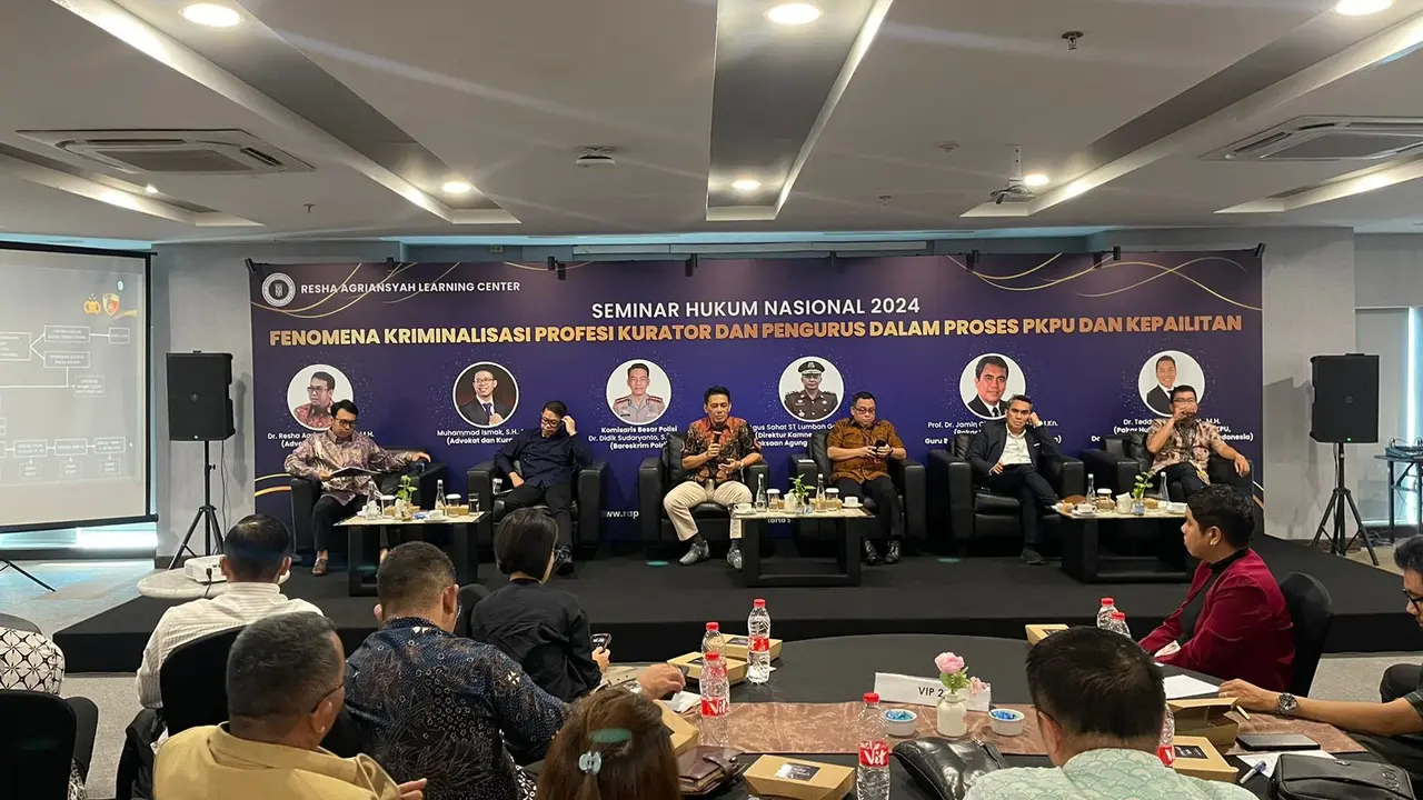 Seminar Hukum Nasional bertajuk Fenomena Kriminalisasi Profesi Kurator dan Pengurus Dalam Porses PKPU dan Kepailitan (Istimewa)