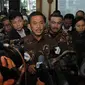 Ketua DPRD DKI Prasetio Edi Marsudi saat memberikan keterangan kepada wartawan di Gedung Kemendagri, Jakarta, Kamis (5/3/2015). Mediasi tersebut untuk mengetahui dana siluman yang terdapat pada RAPBD 2015.  (Liputan6.com/Herman Zakharia)