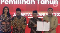 Putusan hasil rekapitulasi suara Pemilihan Kepala Daerah (Pilkada) Jakarta 2024 dibacakan langsung Ketua KPUD Jakarta, Wahyu Dinata. (Liputan6.com/Herman Zakharia)