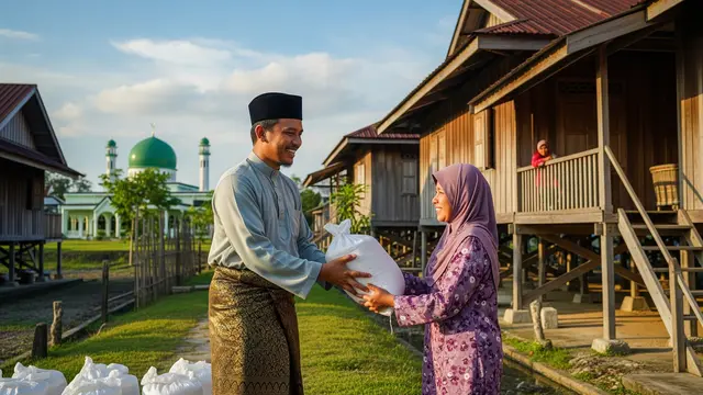 Ilustrasi Zakat Fitrah/Gemini AI