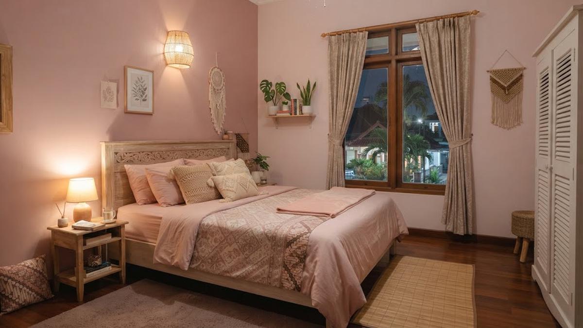 12 Ide Desain Kamar Tidur Berwarna Pink, Bikin Tidur Nyenyak dengan Suasana Menenangkan