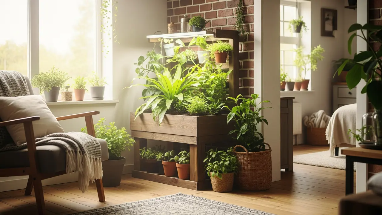 Model Rumah Kecil dengan Taman Mini dalam Rumah