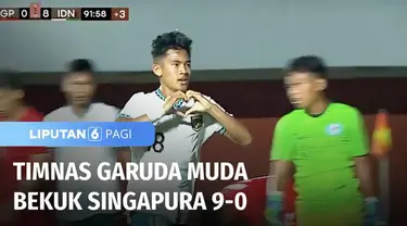 Timnas Garuda Muda berpesta sembilan gol tanpa balas ke gawang Singapura. Kemenangan ini memperbesar peluang tim besutan Bima Sakti untuk melangkah ke Babak Semifinal Piala AFF.