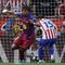 Barcelona sempat unggul lebih dullu lewat aksi Lamine Yamal di menit ke-4 dan Ferran Torres (24). Tampak dalam foto, penyerang Barcelona asal Spanyol, Lamine Yamal (kiri) merayakan golnya saat pertandingan leg kedua perempat final Liga Champions 2025/2026 melawan Club Atletico de Madrid di Stadion Metropolitano, Madrid pada Selasa 14 April 2026 waktu setempat atau Rabu (15/4/2026) dini hari WIB. (Thomas COEX/AFP)