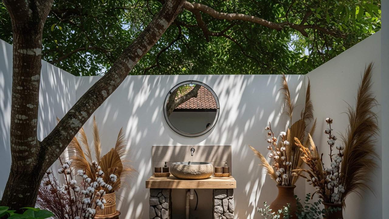 5 Model Tempat Cuci Tangan di Teras dengan Material Batu Alam, Estetik dan Tahan Lama