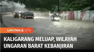 Hujan deras yang mengguyur hampir seluruh wilayah di Kabupaten Semarang, Jawa Tengah, sejak Rabu (04/01) siang hingga petang, mengakibatkan sejumlah sungai yang melintasi wilayah ini, meluap. Luapan air sungai mengakibatkan banjir di lima titik.