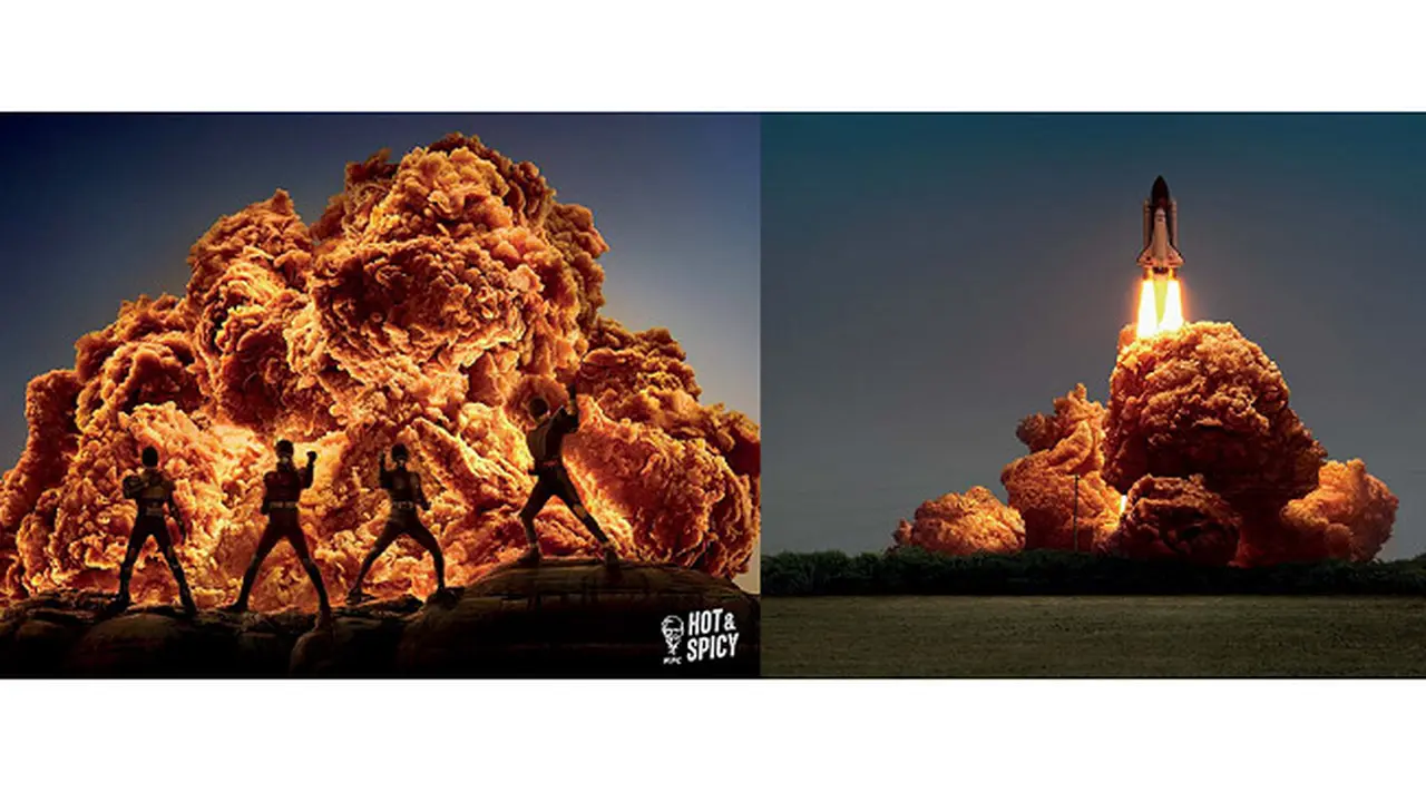 Kelewat Kreatif, Agensi Iklan Ubah Potongan Ayam Jadi Ledakan Api