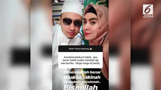Teka-teki pernikahan Kartika Putri akhirnya terjawab, Habib Usman bin Yahya secara terang-terangan mengakui sudah menikah dengan artis yang sudah berhijrah, Kartika Putri.