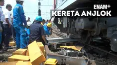 KRL Commuter Line tujuan Jakarta Kota-Bekasi sempat mengalami antrean panjang karena adanya kereta KA 1338 yang anjlok di jalur 9 Jakarta Kota.
