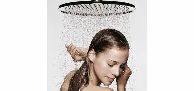 taking a shower