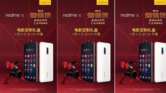 Tampang Realme X Spider Man yang dibanderol RP 3,7 jutaan di Tiongkok (Foto: Gizmochina)