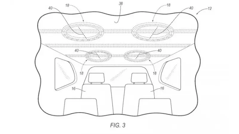 Ford ajukan paten airbag di atap mobil untuk menambah keselamatan