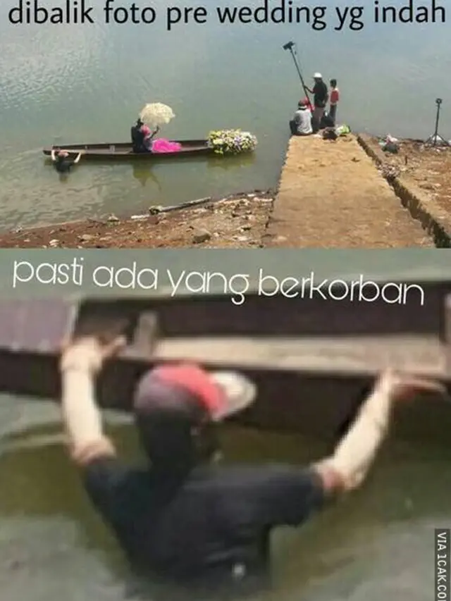 6 Potret Perjuangan Prewedding Unik Ini Bikin Elus Dada