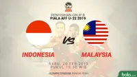 Jadwal Piala AFF U-22 2019, Indonesia vs Malaysia. (Bola.com/Dody Iryawan)