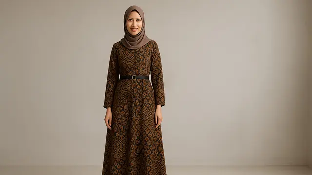 Model Baju Batik untuk Kerja Wanita Muslimah/Ilustrasi gambar oleh AI