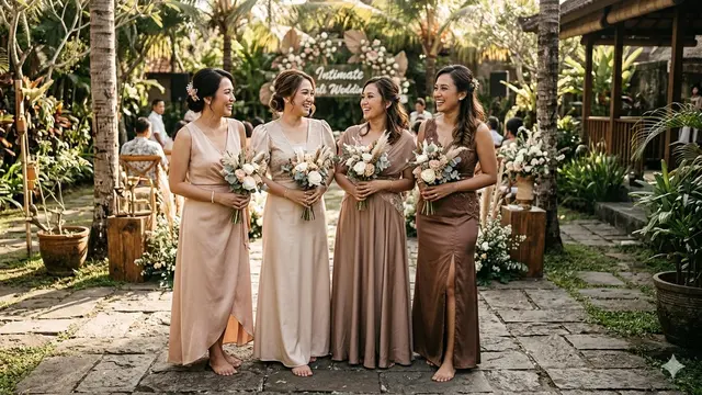 Model Baju Bridesmaid Gradasi (Foto: Gemini AI)