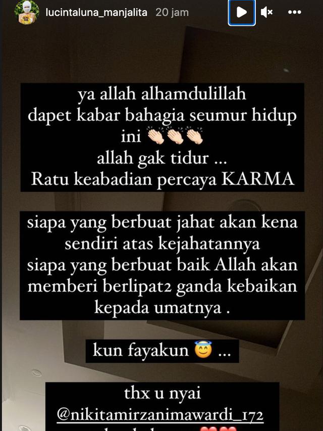 Unggahan Lucinta Luna. (Foto: Dok. Instagram @lucintaluna_manjalita)