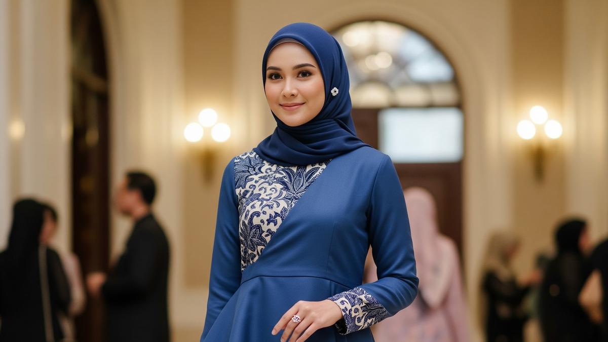 7 Model Gamis Batik dengan Outer Tunik, Gaya Syar’i yang Tetap Modis