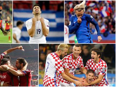 Berikut ini selebrasi terbaik pada kualifikasi Piala Dunia 2018 Zona Eropa. Diantaranya, Selebrasi emosional dr pemain Kroasia, Andrej Kramaric, hingga Striker Belgia, Romelu Lukaku. (Foto- foto Kolase AP).