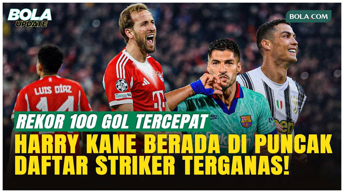 10 Pemain Tercepat Cetak 100 Gol di Satu Klub, Harry Kane Teratas!