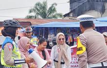 Sambil Gowes 10 Km, Polisi Rohil Sosialisasi Pemilu