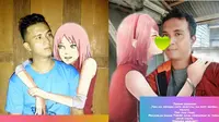 6 Editan Foto Pria Bareng Sakura di Anime Naruto ini Bikin Ketawa Geli (sumber: FB Deddy Evander)