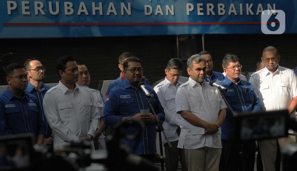 Rombongan Gerindra disambut hangat oleh rombongan partai Demokrat di kantor DPP Demokrat dilanjutkan dengan melakukan pertemuan tertutup. (merdeka.com/Imam Buhori)