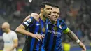 Berkat hasil ini, Inter akhirnya meraih kemenangan perdana mereka di League Phase Liga Champions musim ini. (AP Photo/Luca Bruno)