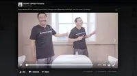 Calon petahana Pilkada DKI Jakarta Ahok dan Djarot mengunggah video flip bottle challenge. (Facebook Basuki Tjahaja Purnama)