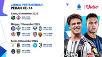 Jadwal Siaran Langsung Serie A 2025/26 Pekan ke-14 Tayang di Vidio