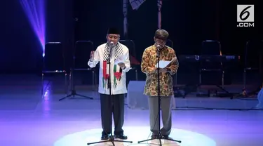  Gus Mus kamis malam (24/8/2017) menghadiri doa bersama untuk Palestina di Cikini, Jakarta Pusat