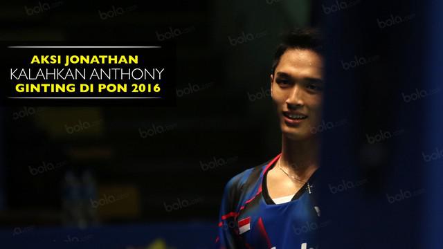 Video aksi Jonatan Christie yang bersusah payah mengalahkan Anthony Ginting pada Semifinal Bulutangkis Tunggal Putra PON 2016