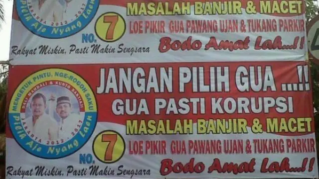 6 Spanduk Orang Biasa Ini Mirip Baliho Caleg, Bikin Ketawa Ngakak