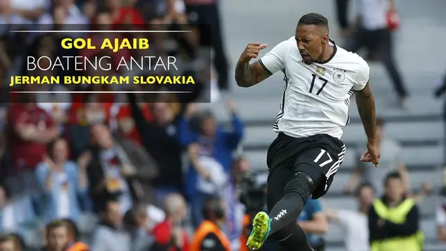 Jerome Boateng membuka skor pada laga Jerman melawan Slovakia yang berakhir dengan skor 3-0.