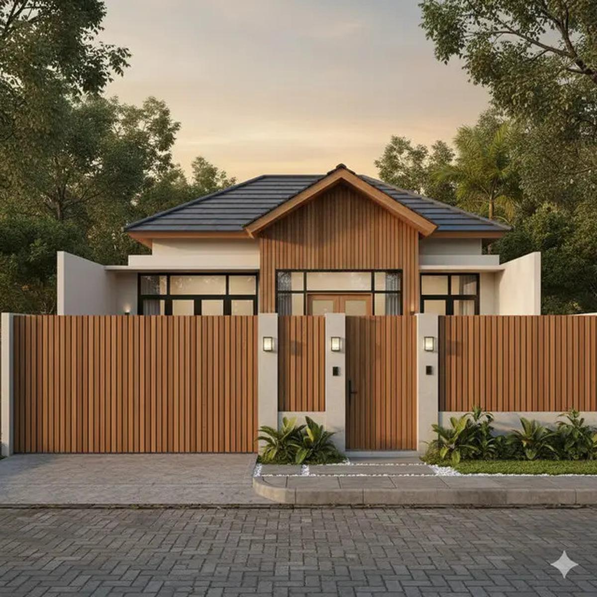7 Model Rumah Mungil Bergaya Mewah dengan Pagar Kayu Klasik, Perpaduan Estetika dan Fungsionalitas