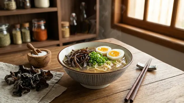 Jamur Kuping Kuah Kaldu ala Ramen